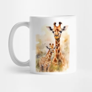 Baby giraffe with mom Mug